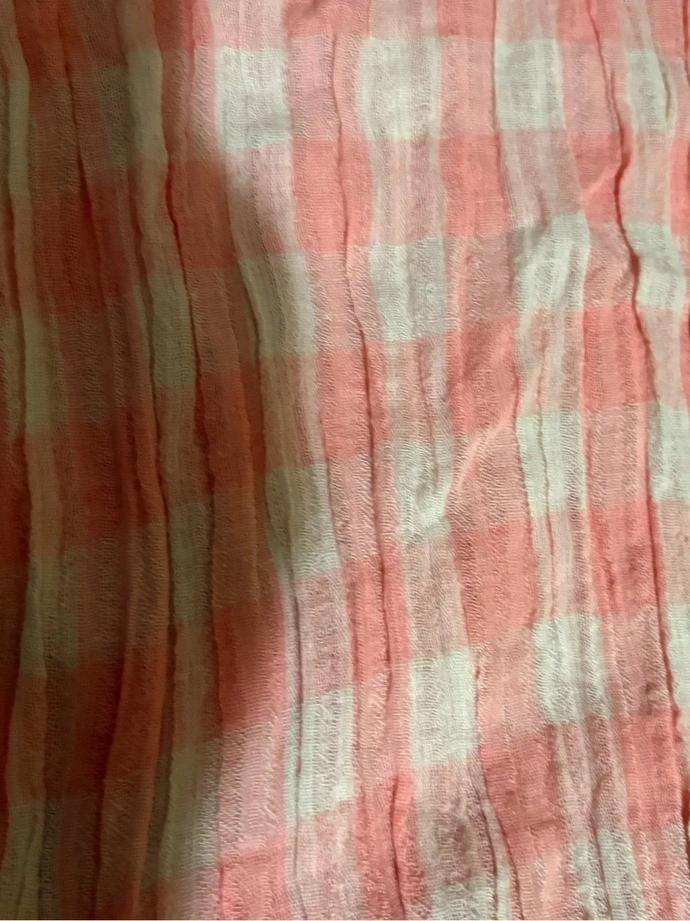J. Crew Factory Store Orange Pink  Checkered Lightweight Scarf